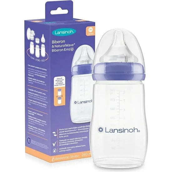 Lansinoh Natural Wave Biberon 240 ml resmi